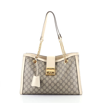 Gucci Padlock Chain Tote GG Coated Canvas Medium