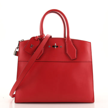 Louis Vuitton City Steamer Handbag Leather MM