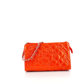 Chanel Lucky Symbols Pochette Embossed Quilted Patent