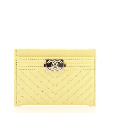 Chanel Boy Card Holder Quilted Caviar