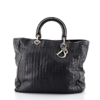 Christian Dior Lady Dior Soft Tote Woven Leather Large