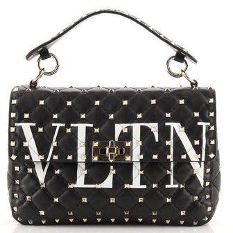 Valentino VLTN Rockstud Spike Flap Bag Quilted Leather Medium