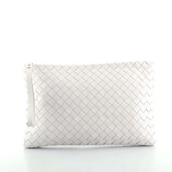 Bottega Veneta Flat Zip Pouch Intrecciato Nappa Medium