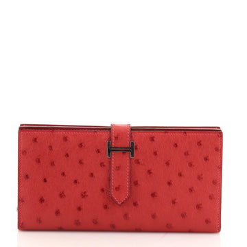 Hermes Bearn Wallet Ostrich Long
