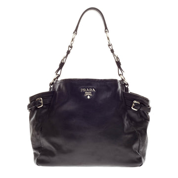 Prada Side Pocket Hobo Leather