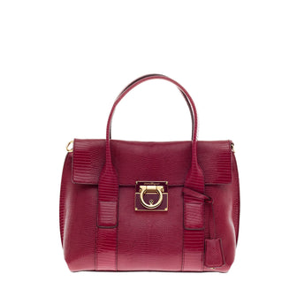 Salvatore Ferragamo Sookie Satchel Lizard Small