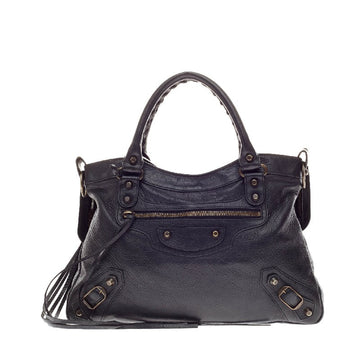 First Classic Studs Handbag Leather