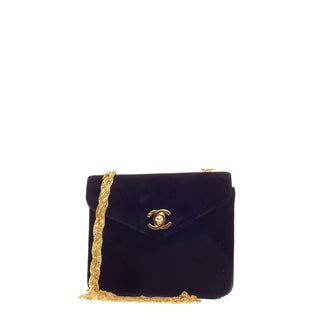 Chanel Vintage Chain Top Flap Bag Velvet