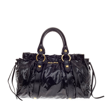 Miu Miu East West Satchel Patent Medium