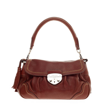 Prada Pushlock Tassel Flap Vitello Daino Small