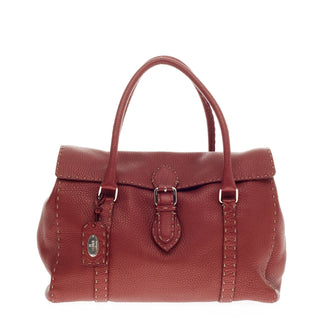 Fendi Linda Satchel Selleria Leather Medium