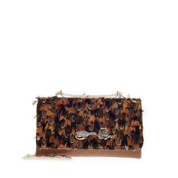 Valentino Va Va Voom Shoulder Bag Feathered Embellished