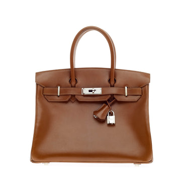 Hermes Birkin Noisette Box Calf with Palladium Hardware 30