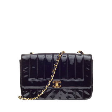 Chanel Vintage Vertical CC Flap Bag Patent Medium