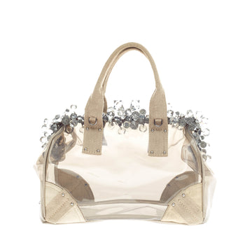 Prada Mistolino Crystal Tote Vinyl and Canvas