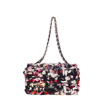 Chanel Limited Edition Scarf Flap Bag Silk and Lambskin