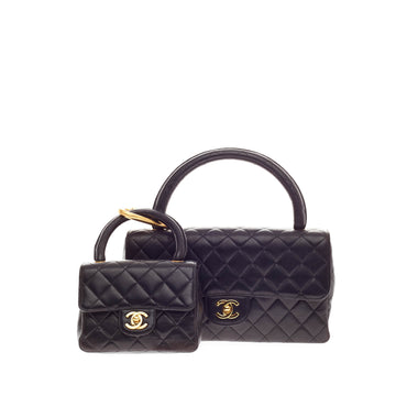 Chanel Vintage Twin Bag Quilted Leather