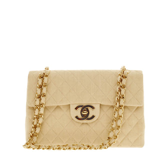 Chanel Classic Flap Quilted Linen Jumbo