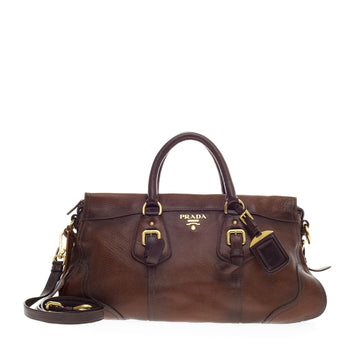 Prada Belted Satchel Cervo Antik Leather