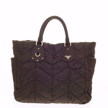 Prada Side Pocket Tote Quilted Tessuto