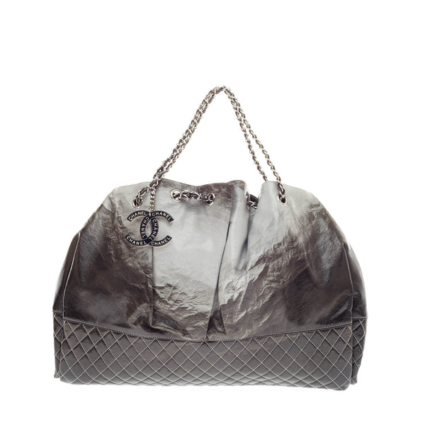 Buy Chanel Melrose Degrade Cabas Tote Patent Grey 111502