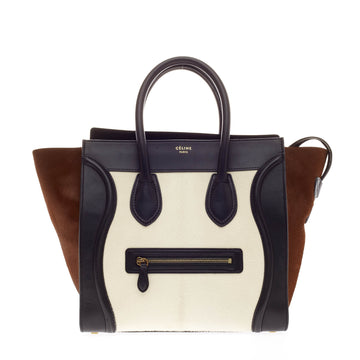 Celine Luggage Tricolor Pony Hair and Leather Mini