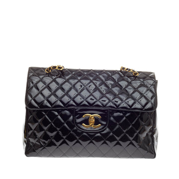 Chanel Vintage Weekender Flap Quilted Patent XXL