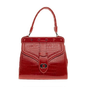 Valentino Frame Handle Bag Crocodile