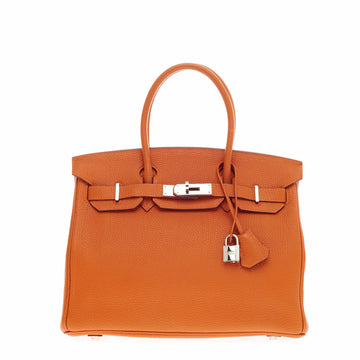 Hermes Birkin Orange Togo with Palladium Hardware 30 