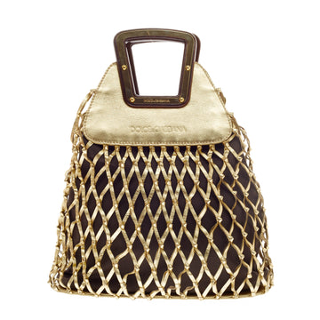 Dolce & Gabbana Hand-Woven Hobo Canvas and Leather