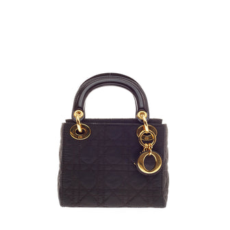 Christian Dior Lady Dior Cannage Quilt Satin Micro