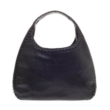 Bottega Veneta Hobo Leather with Intrecciato Detail Medium
