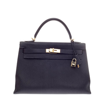 Hermes Kelly Indigo Togo with Gold Hardware 32