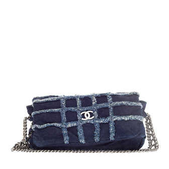 Chanel Triple Chain Fringe Flap Denim