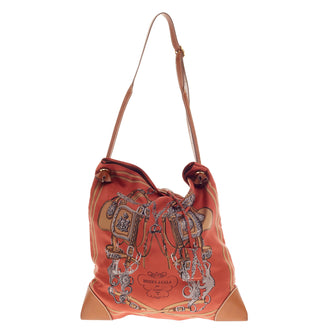 Hermes Silky City Printed Silk and Leather Trim 