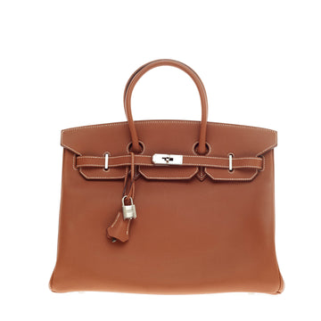 Hermes Birkin Gold Epsom Palladium Hardware 35