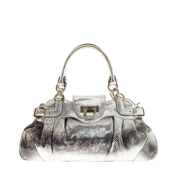 Salvatore Ferragamo Marisa Satchel Snakeskin Small