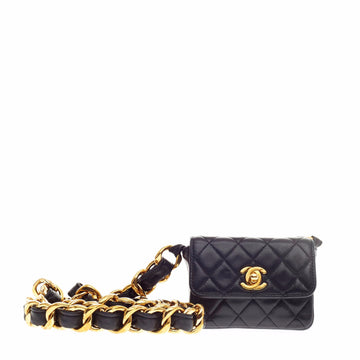 Chanel Jumbo Chain Flap Quilted Lambskin Micro