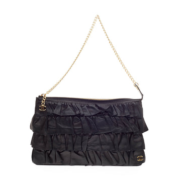 Chanel Ruffle Chain Pochette Lambskin