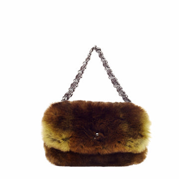 Chanel Triple Chain Flap Lapin Fur