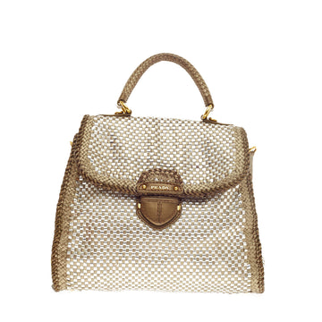 Prada Madras Satchel Woven Leather