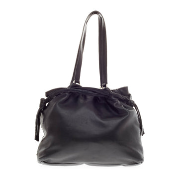 Prada Tie Side Top Tote Leather