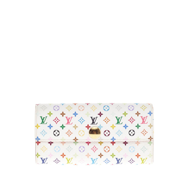 Louis Vuitton White Monogram Multicolor Sarah Wallet