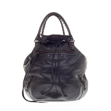 Balenciaga Pom Pon Classic Studs Leather Mini