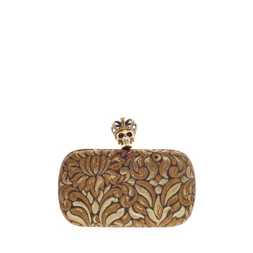 Alexander McQueen Crowned Skull Box Clutch Jacquard 