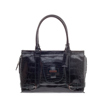Salvatore Ferragamo Buckle Handle Bag Alligator