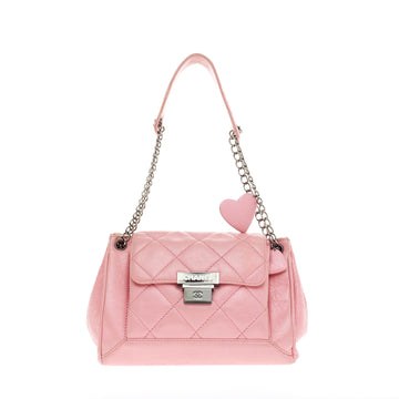 Chanel Accordion Flap with Heart Charm Quilted Lambskin