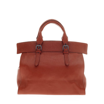 Bottega Veneta Top Handle Tote Madras Heritage Leather with Intecciato Detail