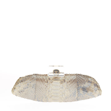 Chanel Bottle Top Evening Clutch Python