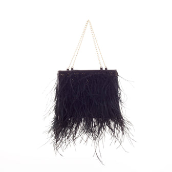 Chain Strap Shoulder Bag Ostrich Feather